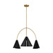 Myhouse Lighting Visual Comfort Studio - KC1113MBKBBS-L1 - LED Chandelier - Cambre - Midnight Black and Burnished Brass