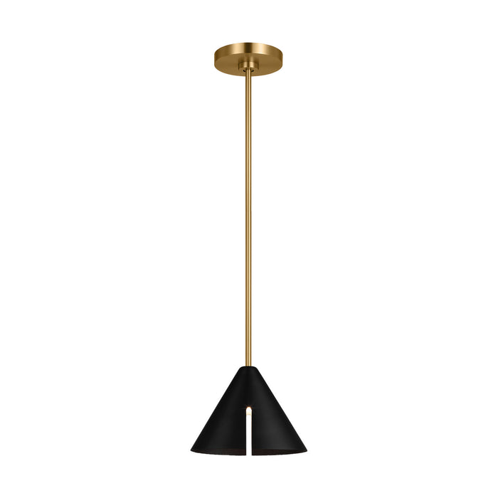 Myhouse Lighting Visual Comfort Studio - KP1121MBKBBS-L1 - LED Pendant - Cambre - Midnight Black and Burnished Brass
