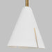 Myhouse Lighting Visual Comfort Studio - KP1121MWTBBS-L1 - LED Pendant - Cambre - Matte White and Burnished Brass