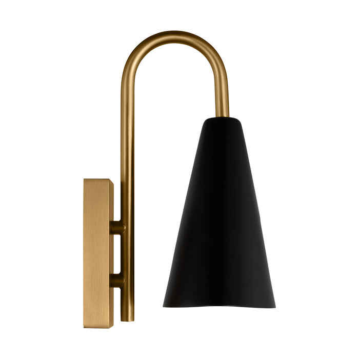 Myhouse Lighting Visual Comfort Studio - KW1131MBKBBS-L1 - LED Wall Sconce - Cambre - Midnight Black and Burnished Brass