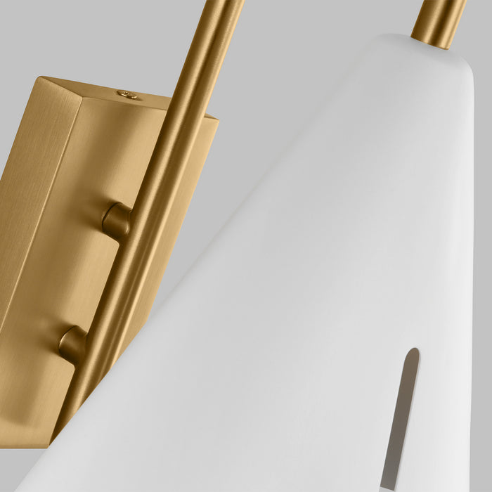 Myhouse Lighting Visual Comfort Studio - KW1131MWTBBS-L1 - LED Wall Sconce - Cambre - Matte White and Burnished Brass