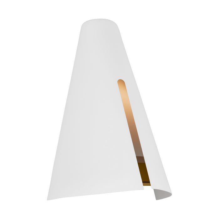 Myhouse Lighting Visual Comfort Studio - KW1141MWTBBS-L1 - LED Wall Sconce - Cambre - Matte White and Burnished Brass