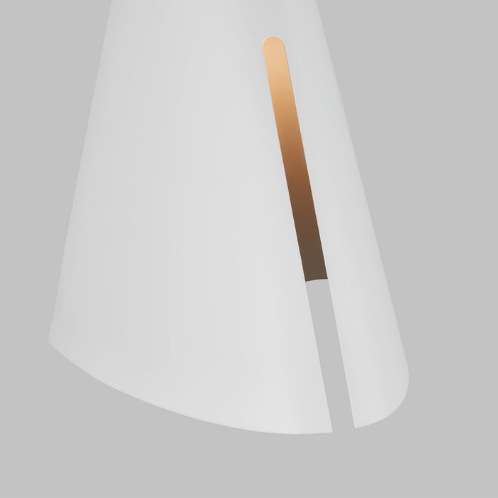 Myhouse Lighting Visual Comfort Studio - KW1141MWTBBS-L1 - LED Wall Sconce - Cambre - Matte White and Burnished Brass