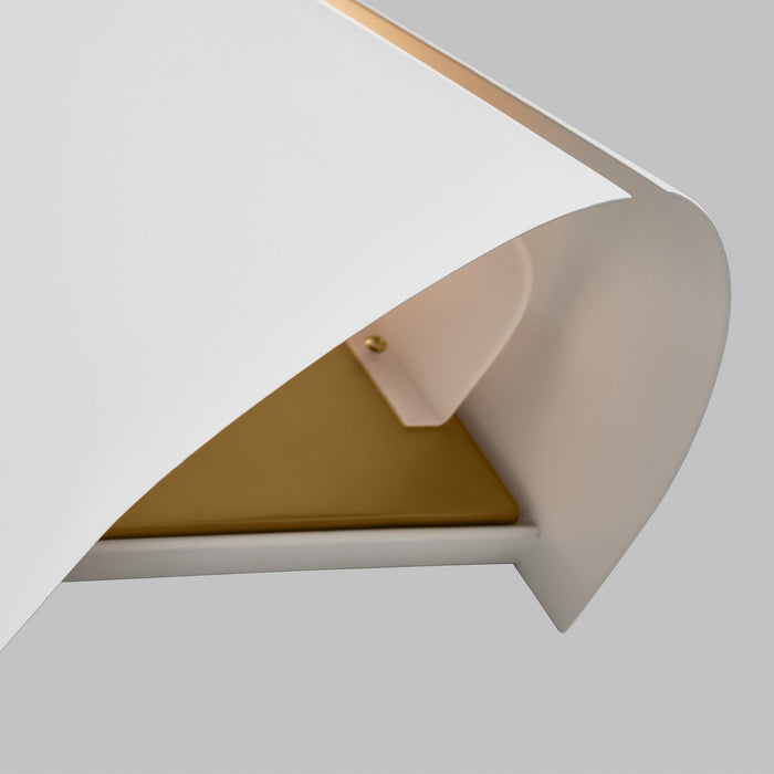 Myhouse Lighting Visual Comfort Studio - KW1141MWTBBS-L1 - LED Wall Sconce - Cambre - Matte White and Burnished Brass