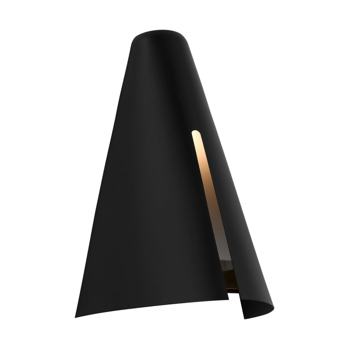 Myhouse Lighting Visual Comfort Studio - KW1151MBKBBS-L1 - LED Wall Sconce - Cambre - Midnight Black and Burnished Brass