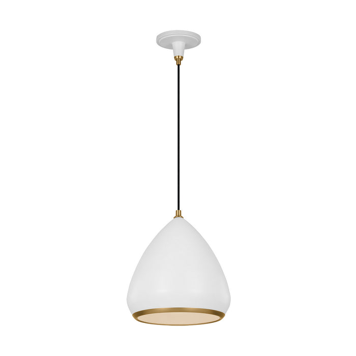 Myhouse Lighting Visual Comfort Studio - TP1121MWTBBS - One Light Pendant - Clasica - Matte White