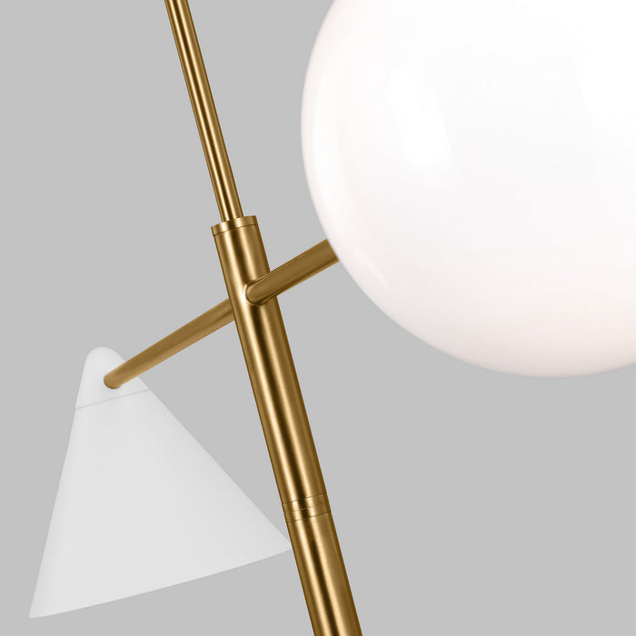 Myhouse Lighting Visual Comfort Studio - AEC1094MWTBBS - Four Light Chandelier - Cosmo - Matte White and Burnished Brass