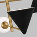 Myhouse Lighting Visual Comfort Studio - AEC1104MBKBBS - Four Light Chandelier - Cosmo - Midnight Black and Burnished Brass