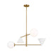 Myhouse Lighting Visual Comfort Studio - AEC1104MWTBBS - Four Light Chandelier - Cosmo - Matte White and Burnished Brass