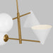 Myhouse Lighting Visual Comfort Studio - AEC1114MWTBBS - Four Light Chandelier - Cosmo - Matte White and Burnished Brass