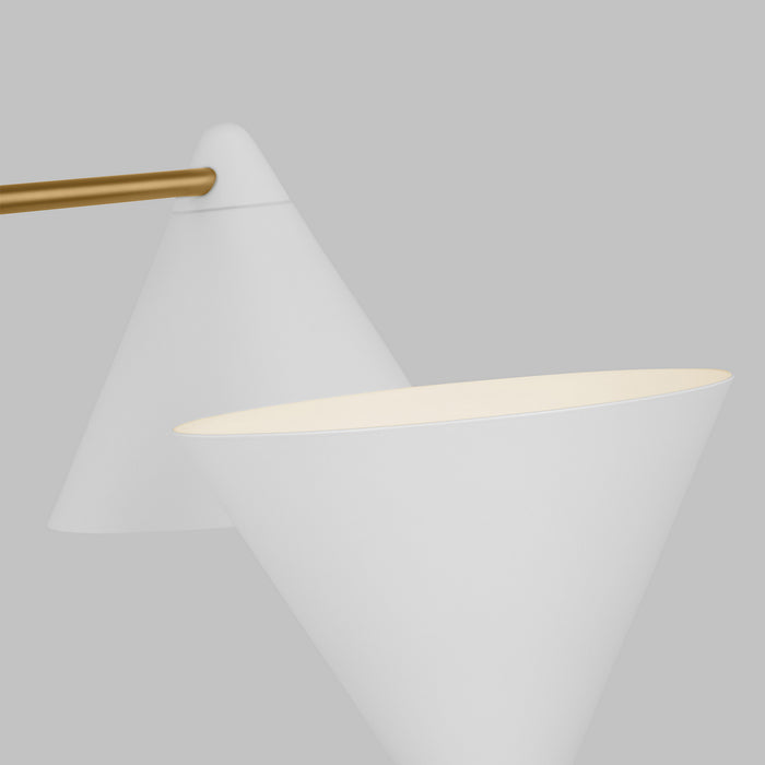 Myhouse Lighting Visual Comfort Studio - AEC1114MWTBBS - Four Light Chandelier - Cosmo - Matte White and Burnished Brass