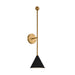 Myhouse Lighting Visual Comfort Studio - AEW1041MBKBBS - One Light Bath Fixture - Cosmo - Midnight Black and Burnished Brass