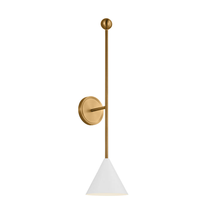 Myhouse Lighting Visual Comfort Studio - AEW1041MWTBBS - One Light Bath Fixture - Cosmo - Matte White and Burnished Brass