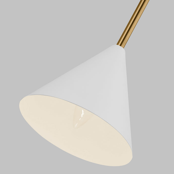 Myhouse Lighting Visual Comfort Studio - AEW1041MWTBBS - One Light Bath Fixture - Cosmo - Matte White and Burnished Brass