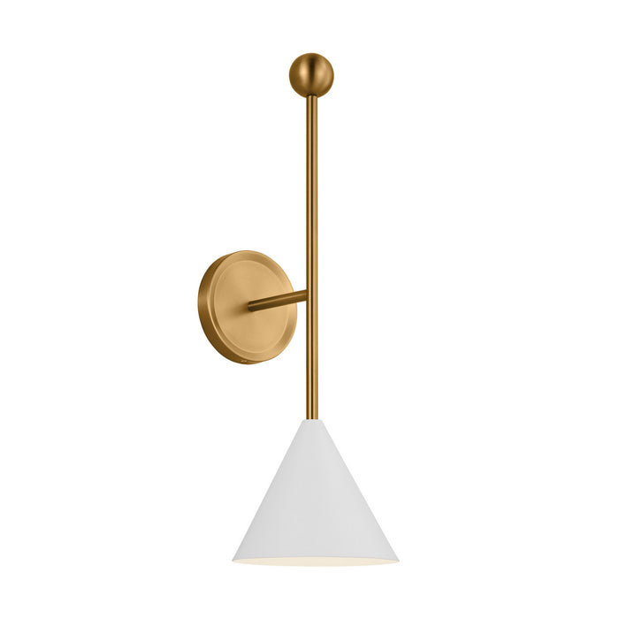 Myhouse Lighting Visual Comfort Studio - AEW1051MWTBBS - One Light Bath Fixture - Cosmo - Matte White and Burnished Brass