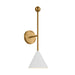 Myhouse Lighting Visual Comfort Studio - AEW1051MWTBBS - One Light Bath Fixture - Cosmo - Matte White and Burnished Brass