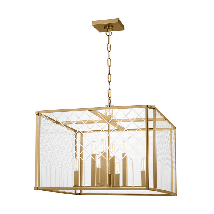 Myhouse Lighting Visual Comfort Studio - AC1158BBS - Eight Light Pendant - Erro - Burnished Brass