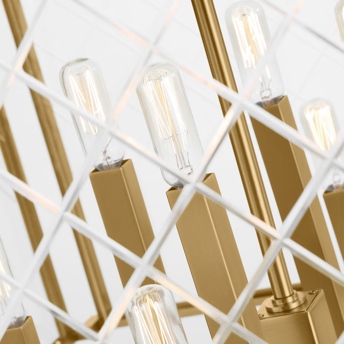 Myhouse Lighting Visual Comfort Studio - AC1158BBS - Eight Light Pendant - Erro - Burnished Brass