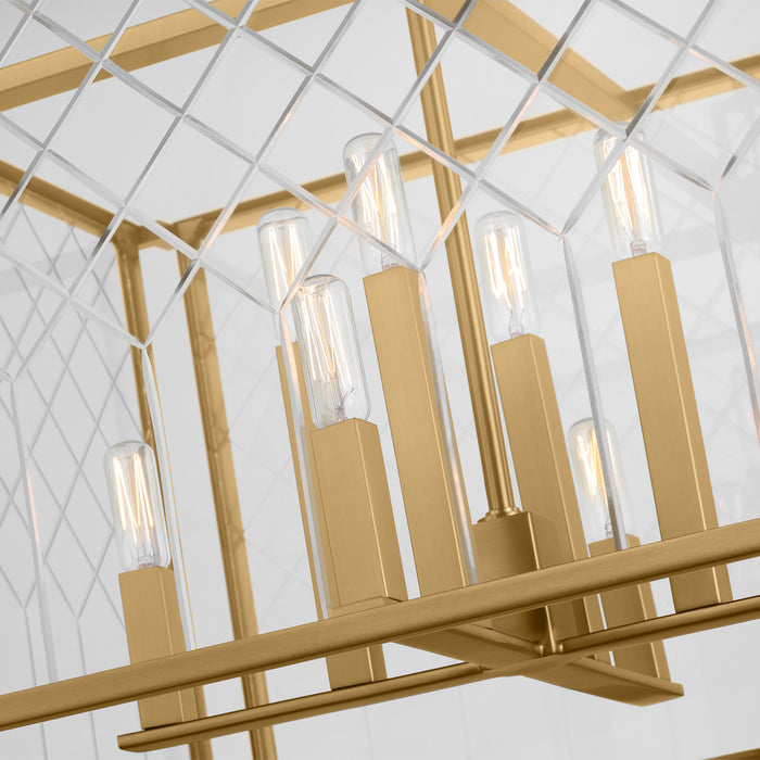 Myhouse Lighting Visual Comfort Studio - AC1158BBS - Eight Light Pendant - Erro - Burnished Brass