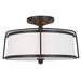 Myhouse Lighting Visual Comfort Studio - CF1102SMS - Two Light Semi-Flush Mount - Stonington - Smith Steel