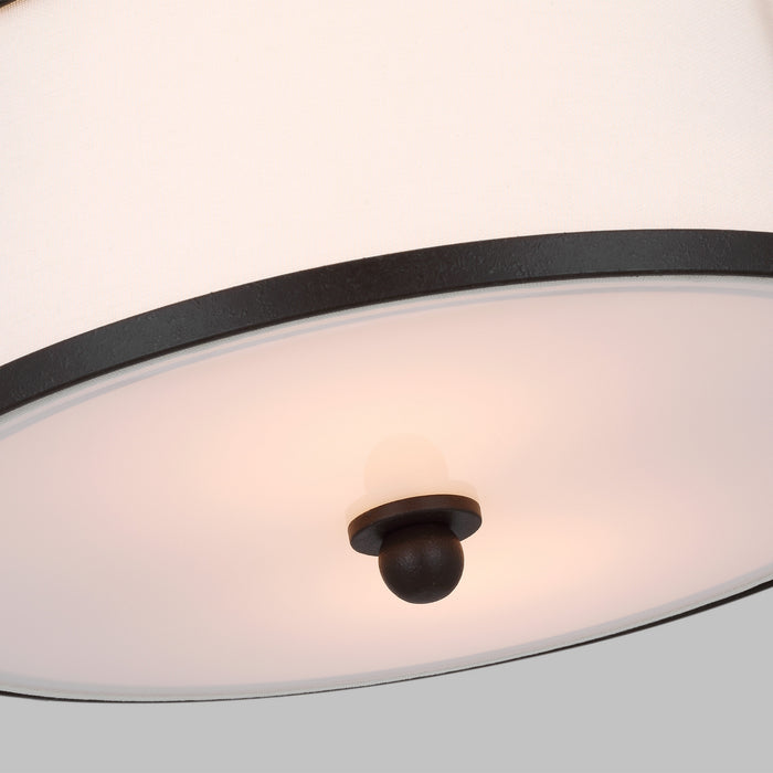 Myhouse Lighting Visual Comfort Studio - CF1102SMS - Two Light Semi-Flush Mount - Stonington - Smith Steel