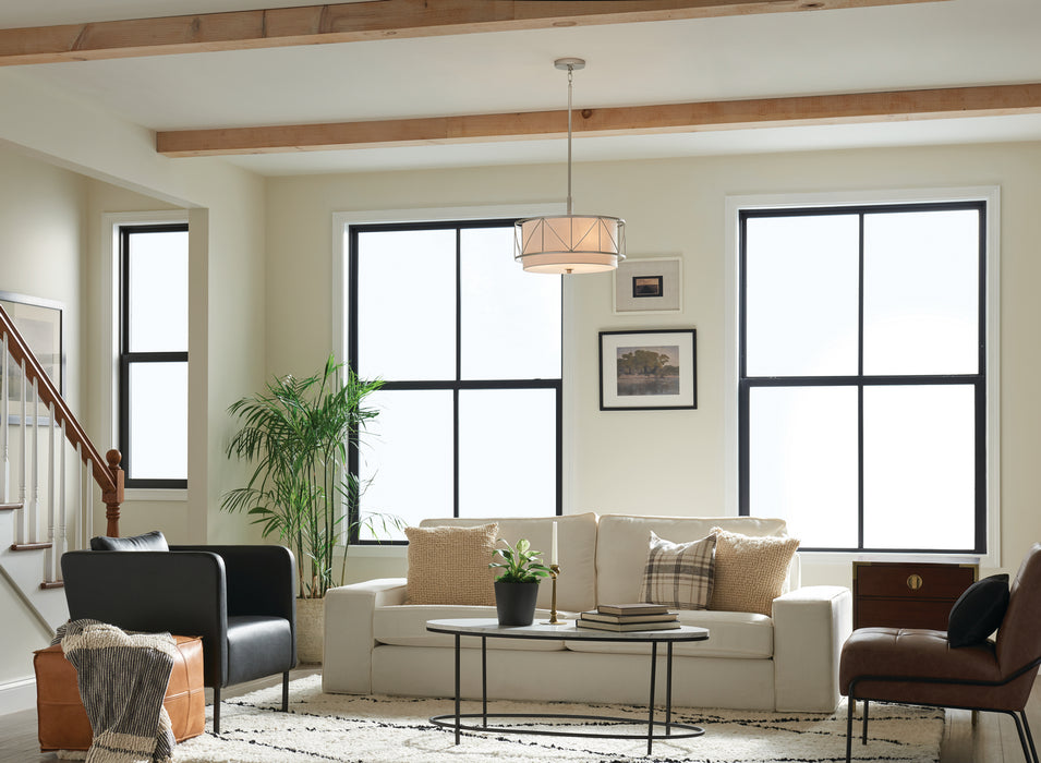 Myhouse Lighting Kichler - 52075SN - Three Light Pendant/Semi Flush - Birkleigh - Satin Nickel