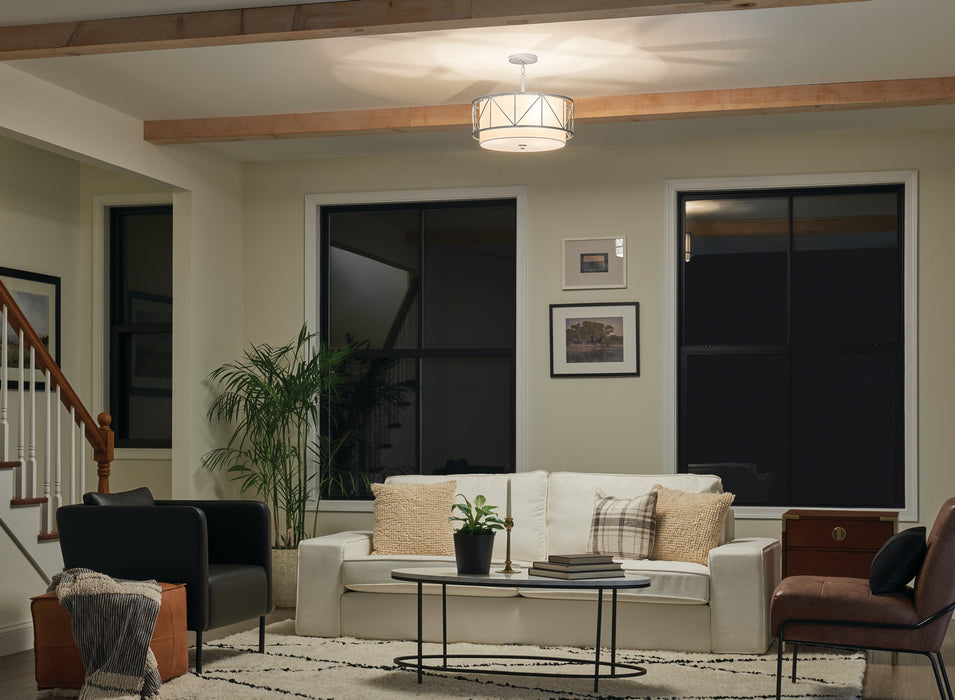 Myhouse Lighting Kichler - 52075SN - Three Light Pendant/Semi Flush - Birkleigh - Satin Nickel