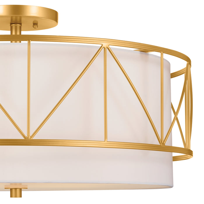 Myhouse Lighting Kichler - 52076CLG - Four Light Semi Flush Mount - Birkleigh - Classic Gold