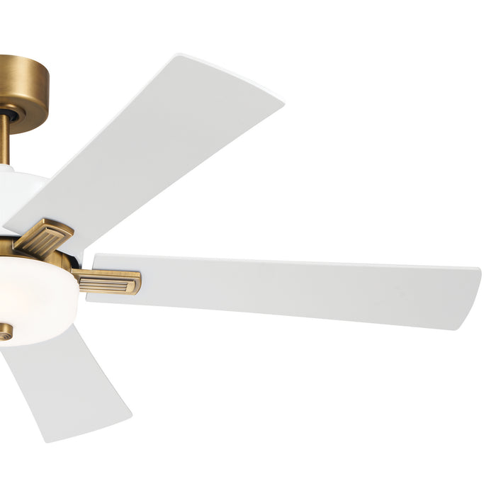 Myhouse Lighting Kichler - 300395WH - 56"Ceiling Fan - Icon - Brushed Natural Brass