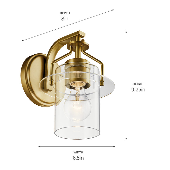 Myhouse Lighting Kichler - 55077NBR - One Light Wall Sconce - Everett - Brushed Brass