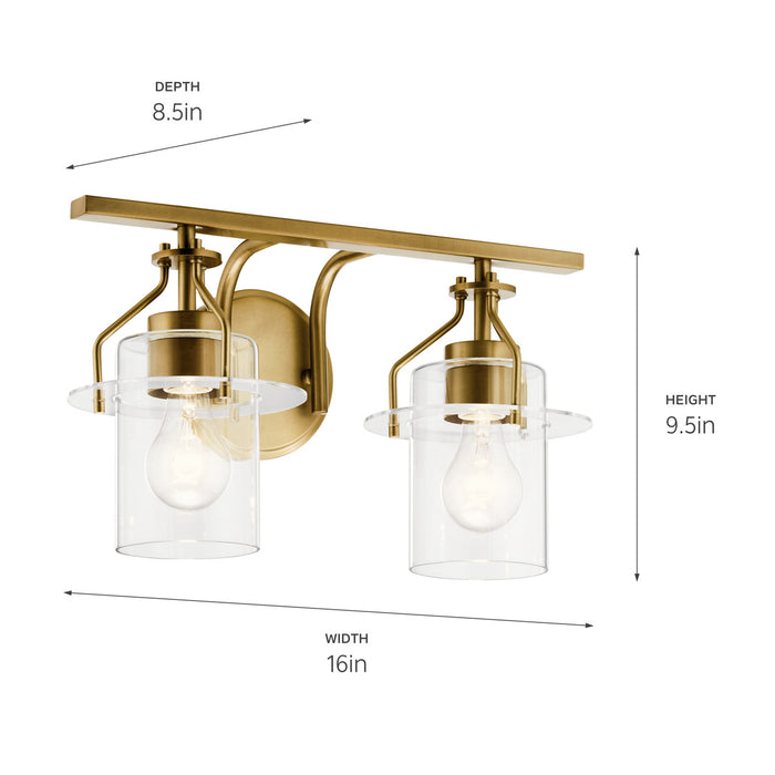 Myhouse Lighting Kichler - 55078NBR - Two Light Bath - Everett - Brushed Brass