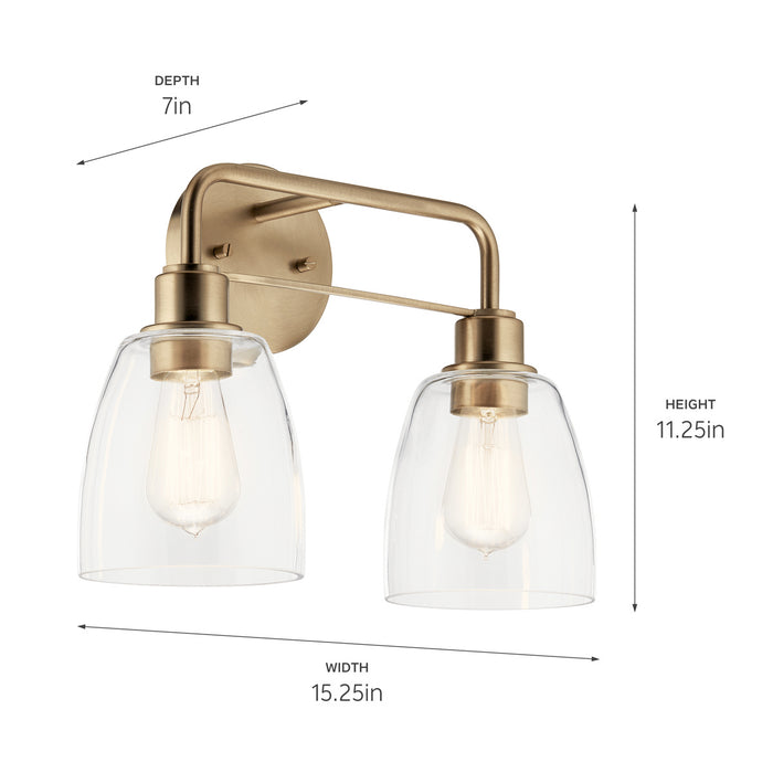 Myhouse Lighting Kichler - 55101CPZ - Two Light Bath - Meller - Champagne Bronze