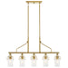 Myhouse Lighting Kichler - 52379NBR - Five Light Linear Chandelier - Everett - Brushed Brass