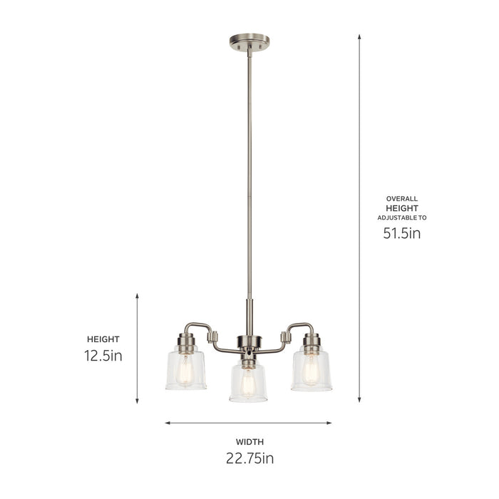 Myhouse Lighting Kichler - 52397NI - Three Light Chandelier - Aivian - Nickel Textured