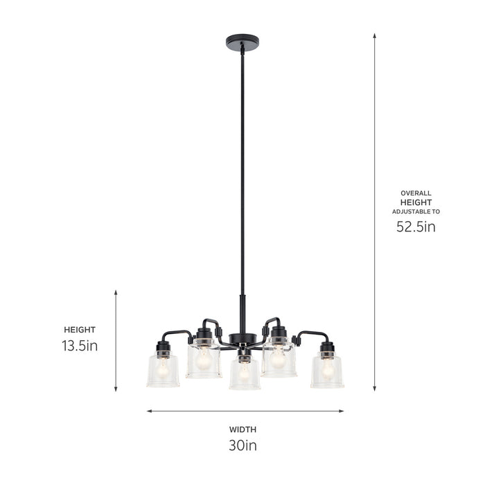 Myhouse Lighting Kichler - 52398BK - Five Light Chandelier - Aivian - Black