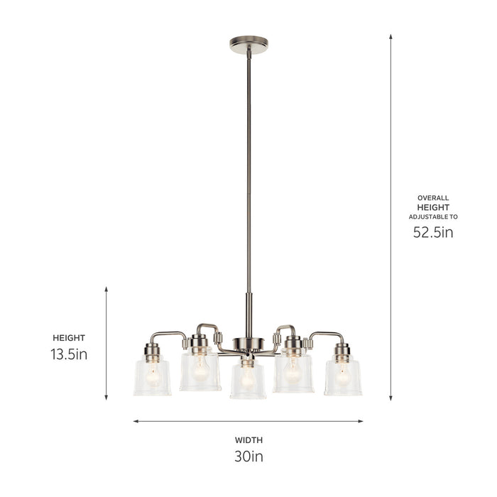 Myhouse Lighting Kichler - 52398NI - Five Light Chandelier - Aivian - Nickel Textured