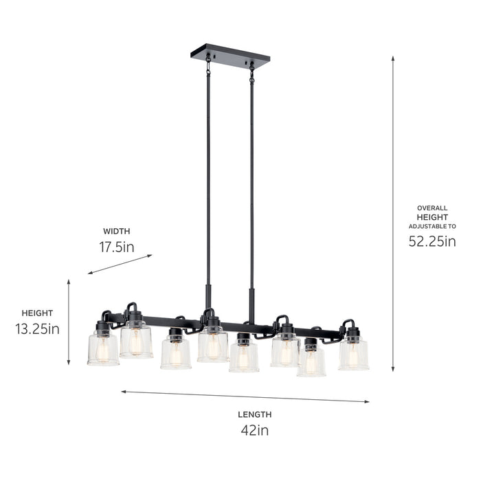 Myhouse Lighting Kichler - 52400BK - Eight Light Linear Chandelier - Aivian - Black