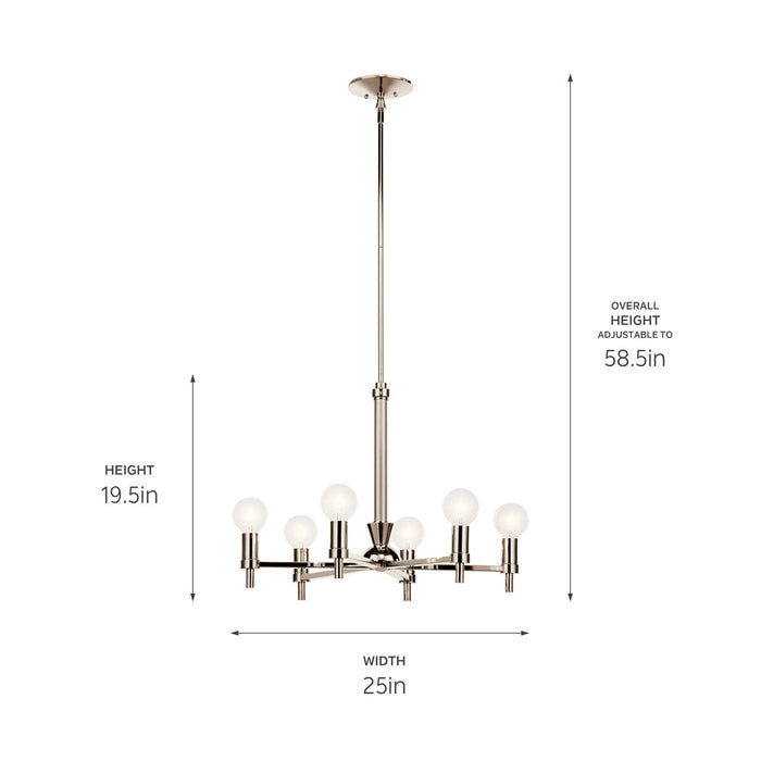 Myhouse Lighting Kichler - 52424PN - Six Light Chandelier - Torvee - Nickel Textured