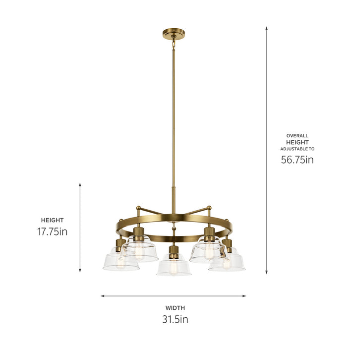 Myhouse Lighting Kichler - 52403BNB - Five Light Chandelier - Eastmont - Brushed Brass