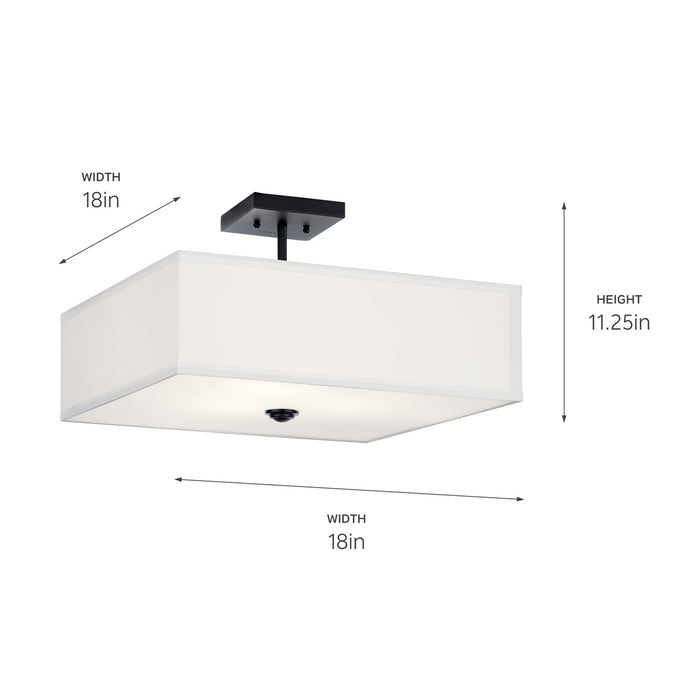 Myhouse Lighting Kichler - 43693BK - Three Light Semi Flush Mount - Shailene - Black