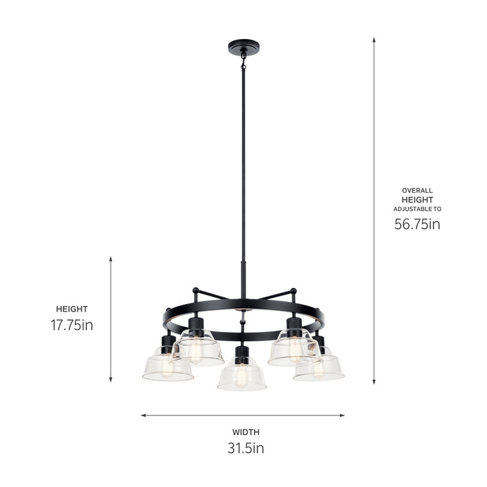 Myhouse Lighting Kichler - 52403BK - Five Light Chandelier - Eastmont - Black