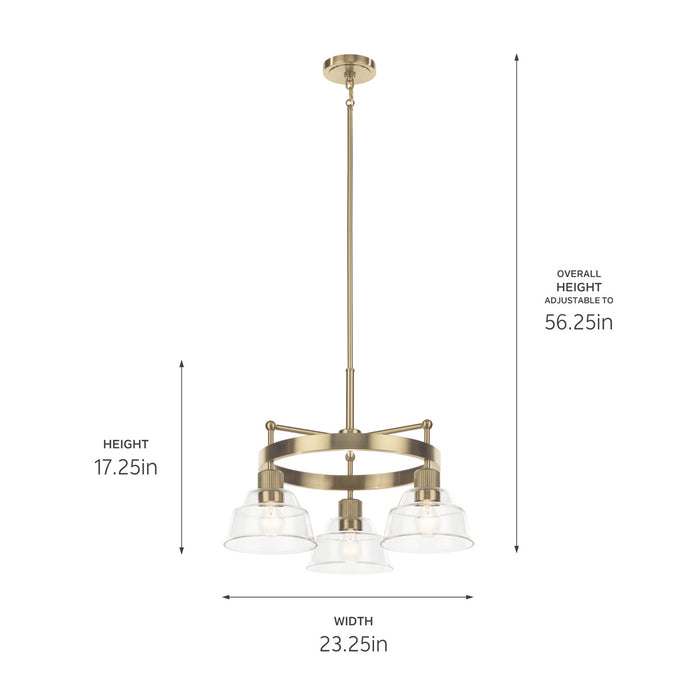 Myhouse Lighting Kichler - 52402BNB - Three Light Chandelier - Eastmont - Brushed Brass