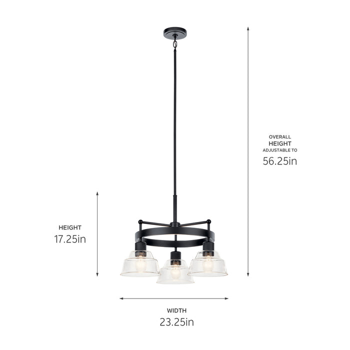 Myhouse Lighting Kichler - 52402BK - Three Light Chandelier - Eastmont - Black