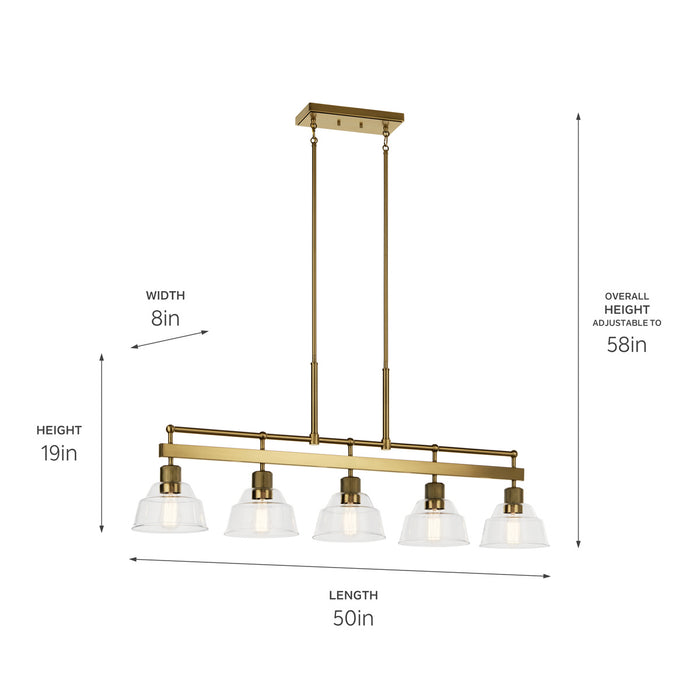 Myhouse Lighting Kichler - 52404BNB - Five Light Linear Chandelier - Eastmont - Brushed Brass