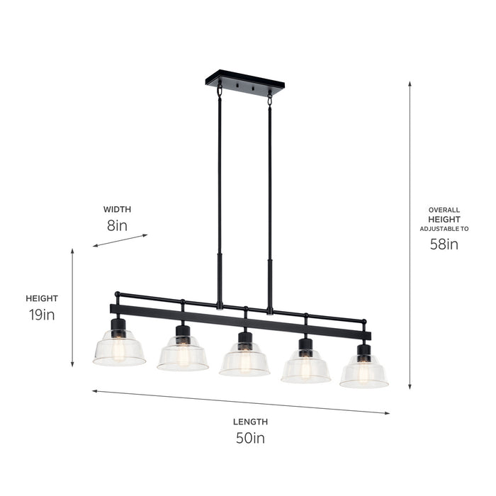 Myhouse Lighting Kichler - 52404BK - Five Light Linear Chandelier - Eastmont - Black