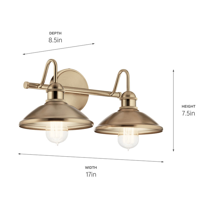 Myhouse Lighting Kichler - 45944CPZ - Two Light Bath - Clyde - Champagne Bronze