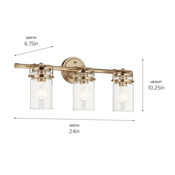 Myhouse Lighting Kichler - 45689CPZ - Three Light Bath - Brinley - Champagne Bronze