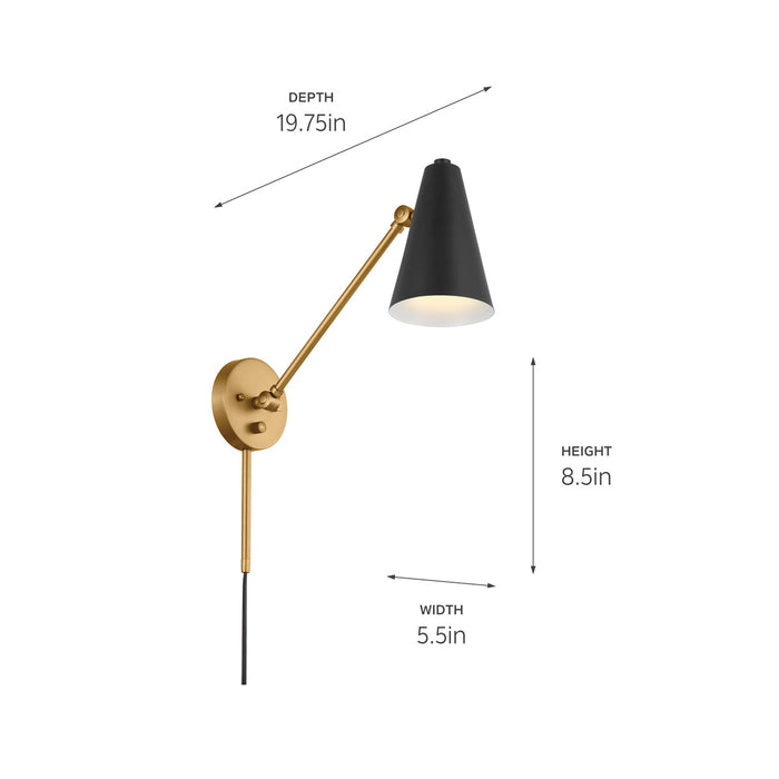 Myhouse Lighting Kichler - 52485NBRB - One Light Wall Sconce - Sylvia - Natural Brass