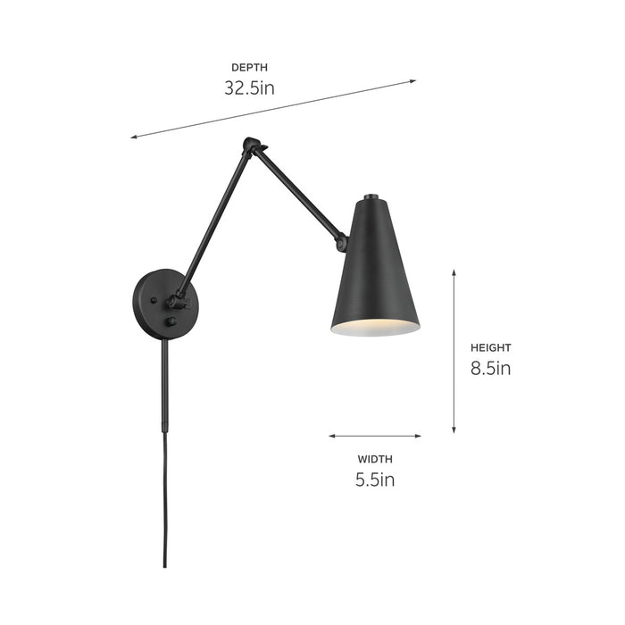 Myhouse Lighting Kichler - 52486BKB - One Light Wall Sconce - Sylvia - Black