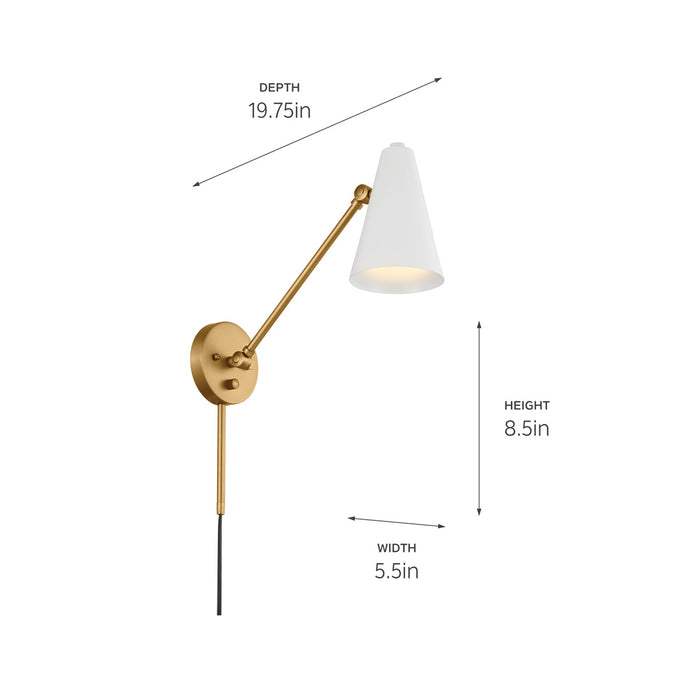 Myhouse Lighting Kichler - 52485NBRW - One Light Wall Sconce - Sylvia - Natural Brass